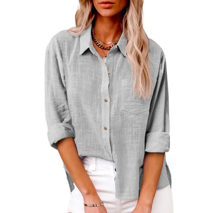 Ladies Classic Casual Linen Shirt