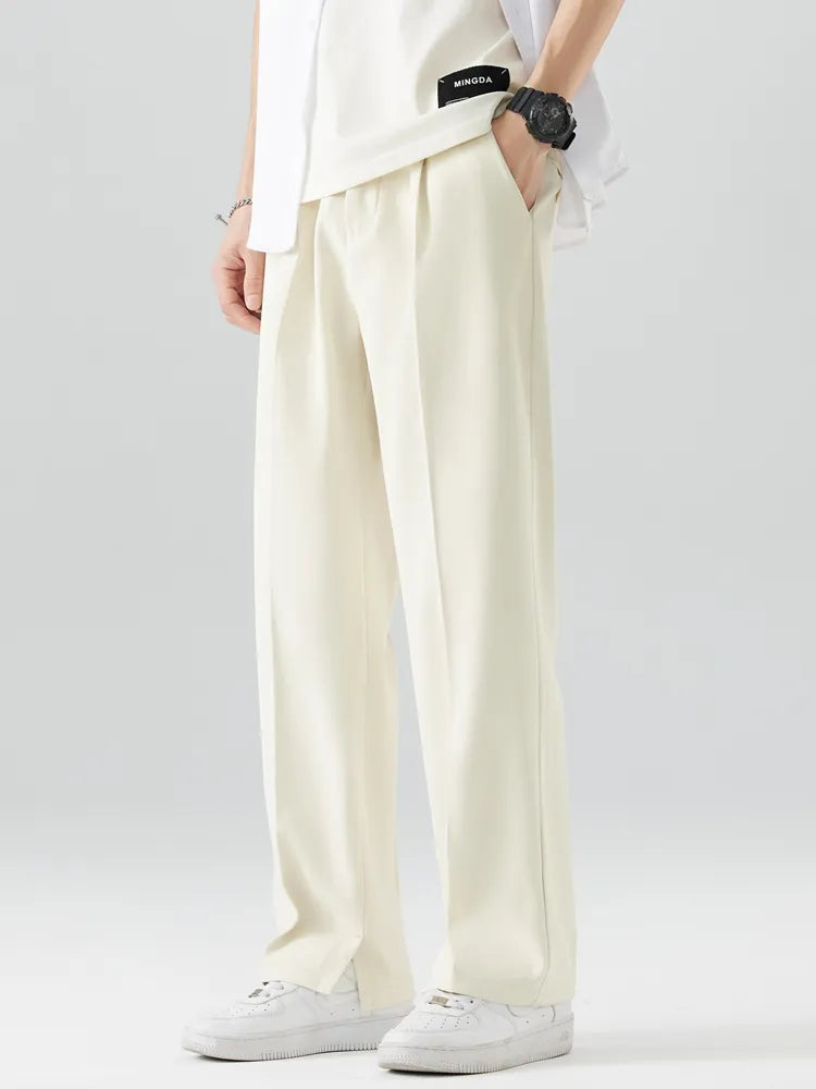 Men's Straight Leg Pants Comfortable Full Length Trousers