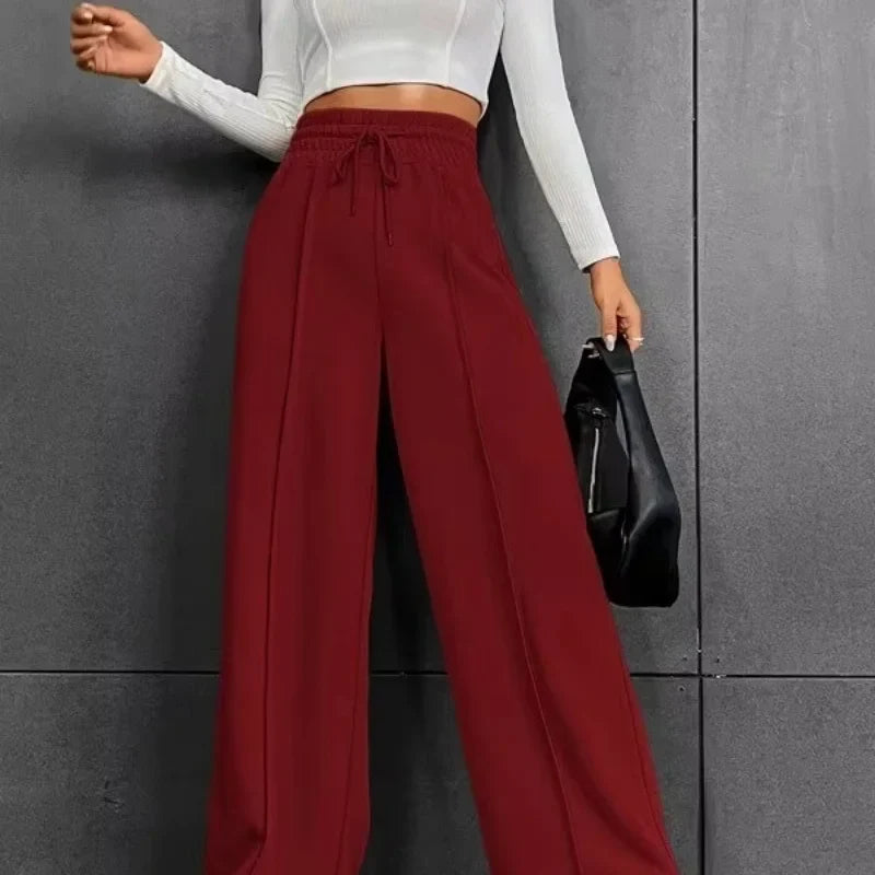 Comfortable Women's Jogger Pants – High Waist Wide Leg Trousers