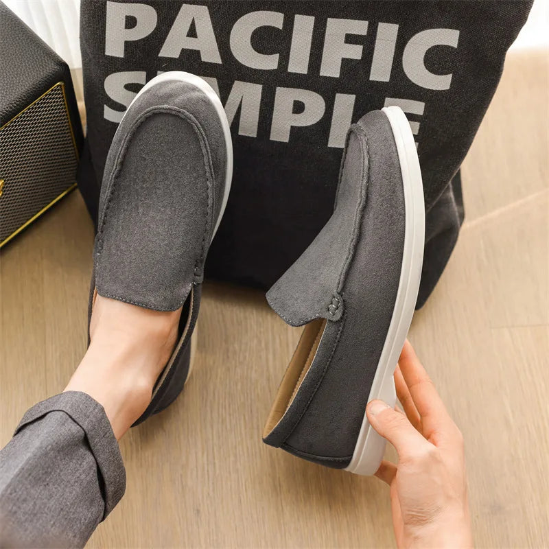 Men's Soft Suede Slip-On Loafers – Comfortable Grip Shoes