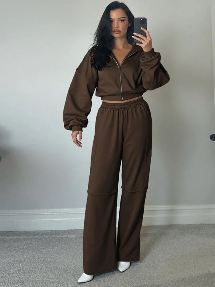 Comfortable Women's Striped Hoodie Tracksuit Set - VogeLuxe