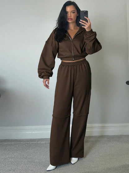 Comfortable Women's Striped Hoodie Tracksuit Set - VogeLuxe