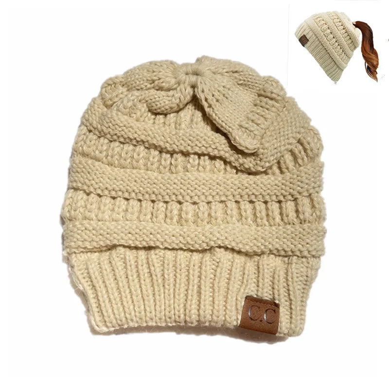 Warm Slouchy Cable Knit Hat