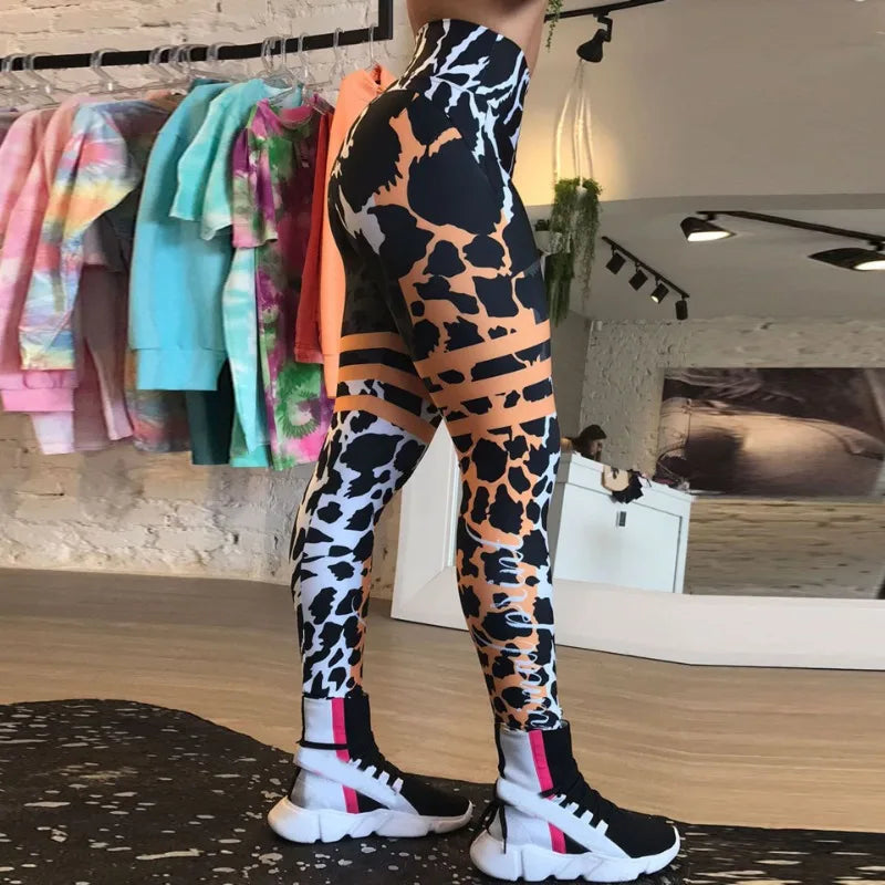 Flattering Animal Print High Waist Leggings - Shapewear - VogeLuxe