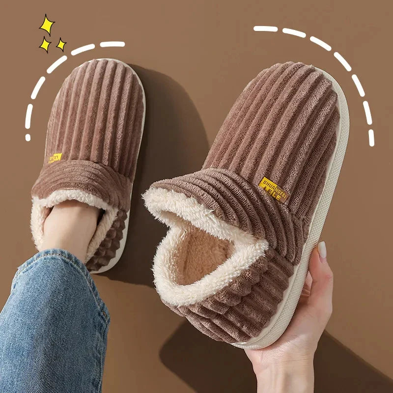 Cozy Faux Fur Ankle Slippers – Soft Warm Indoor Shoes