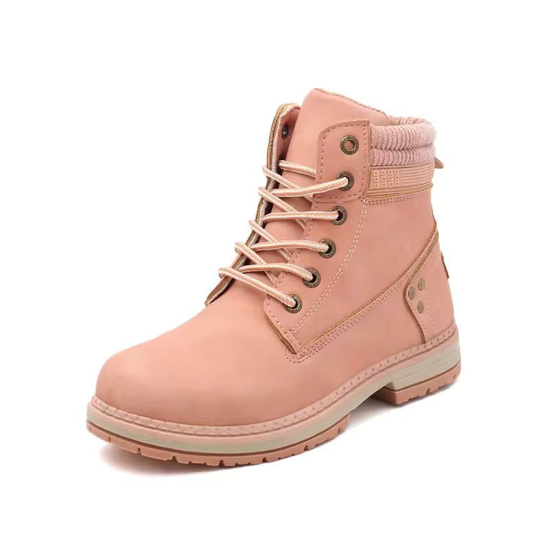 Comfy Low Heel Ankle Boots - Warm Winter Shoes - VogeLuxe