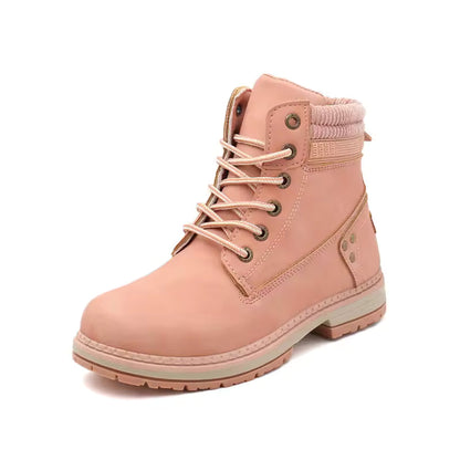 Comfy Low Heel Ankle Boots - Warm Winter Shoes - VogeLuxe