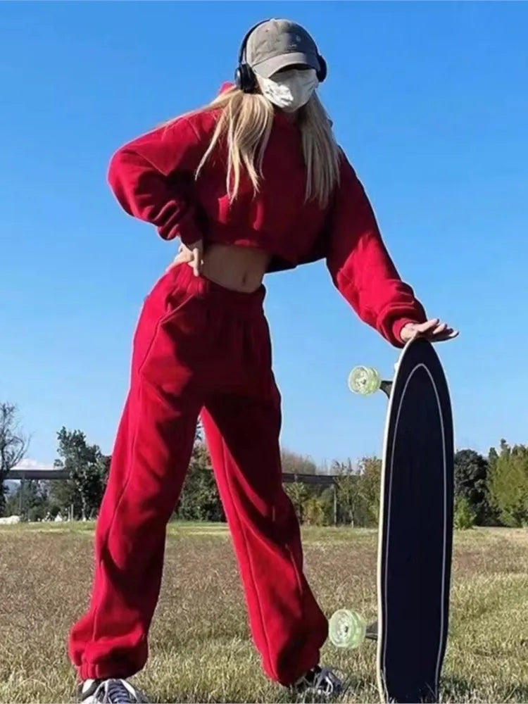 Warm Women's Fleece Hoodie and Jogger Set