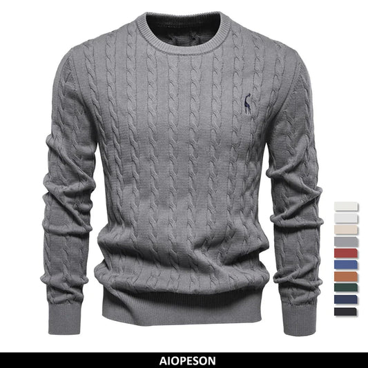 Casual Animal Print Crew Neck Sweater - VogeLuxe