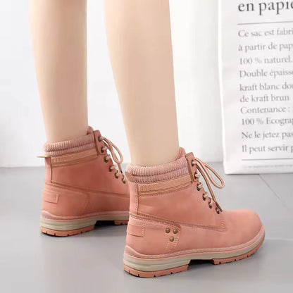 Comfy Low Heel Ankle Boots - Warm Winter Shoes