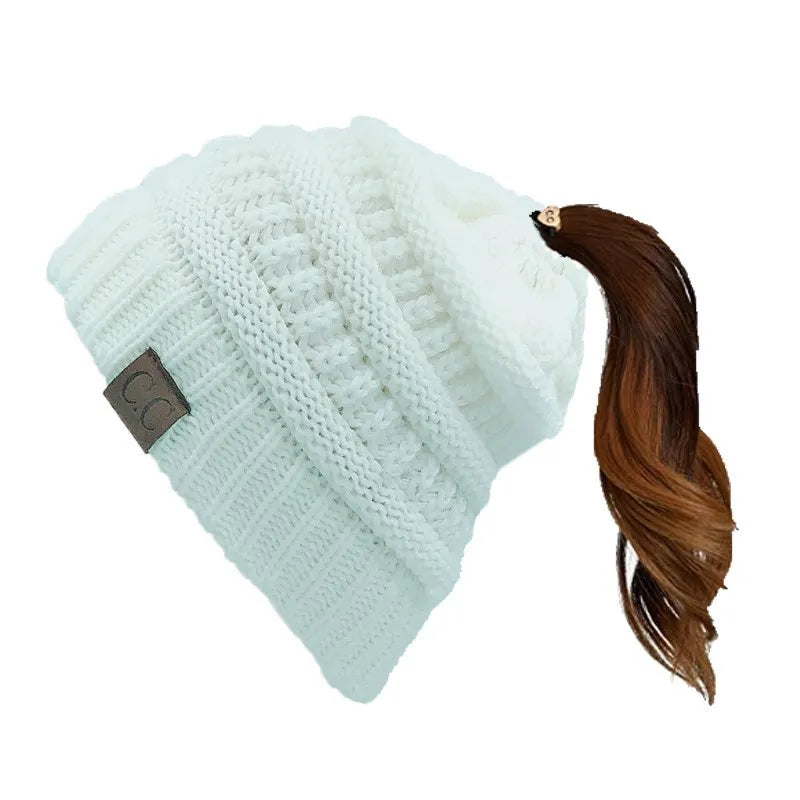 Warm Slouchy Cable Knit Hat
