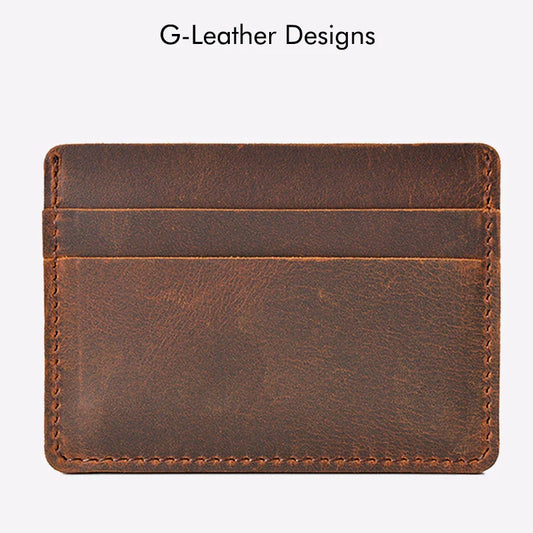 Classic Brown Leather Card Wallet - BritishElegance