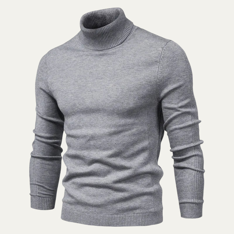 VogeLuxe | Men’s Breathable Textured Knit Turtleneck Sweater