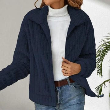 Warm Ribbed Winter Jacket for Women