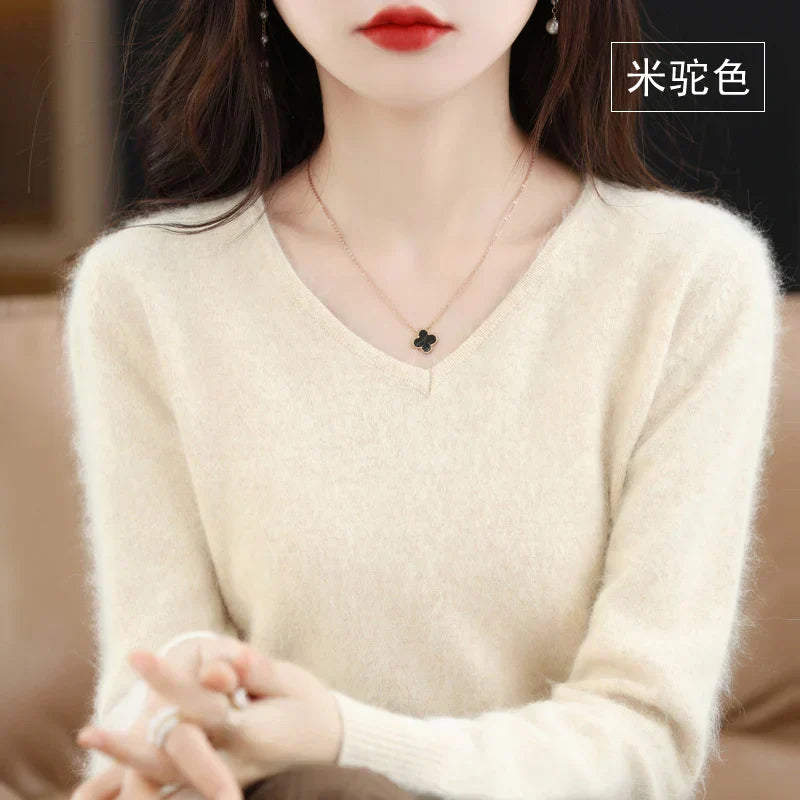 Luxurious Cashmere V Neck Sweater for Women
