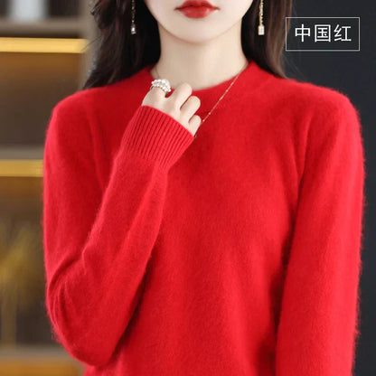 Soft Women's Cashmere Crew Neck Fitted Sweater