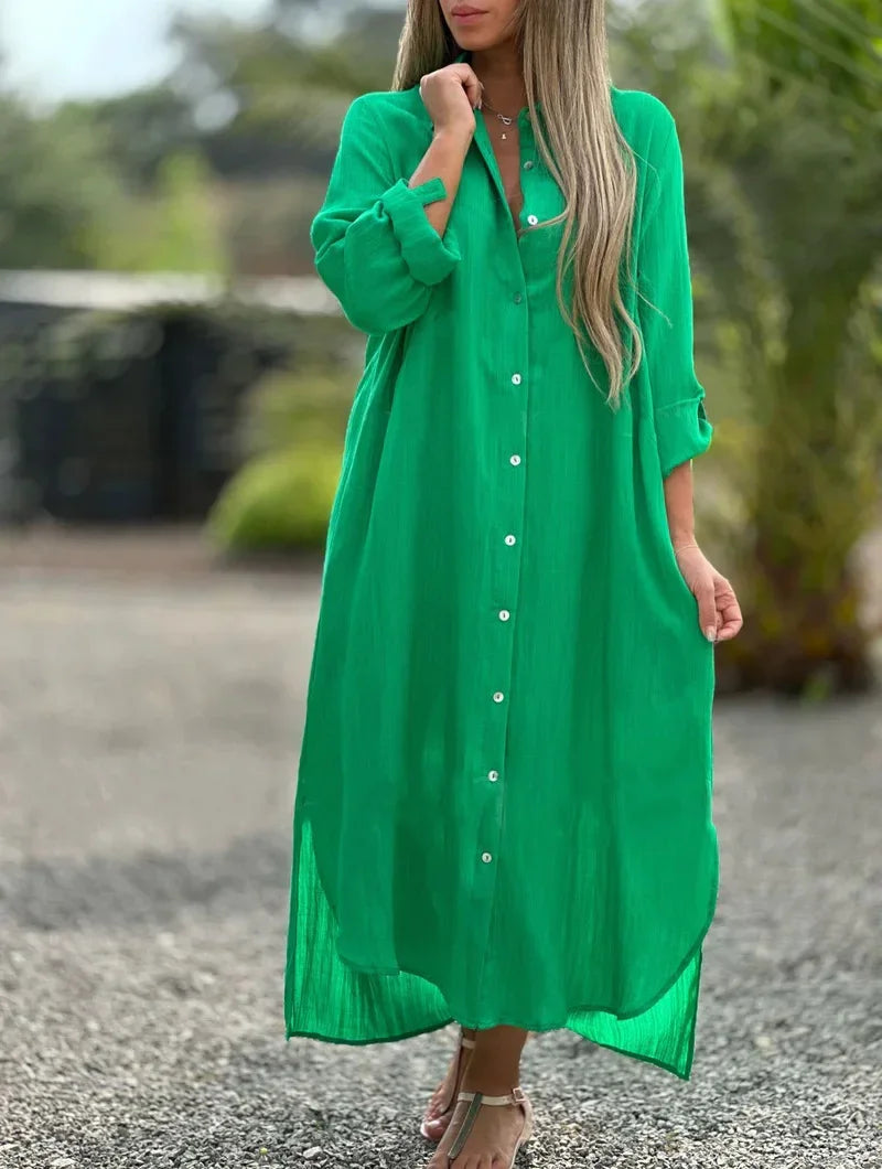 Pretty Lightweight Natural Summer Dress for Women