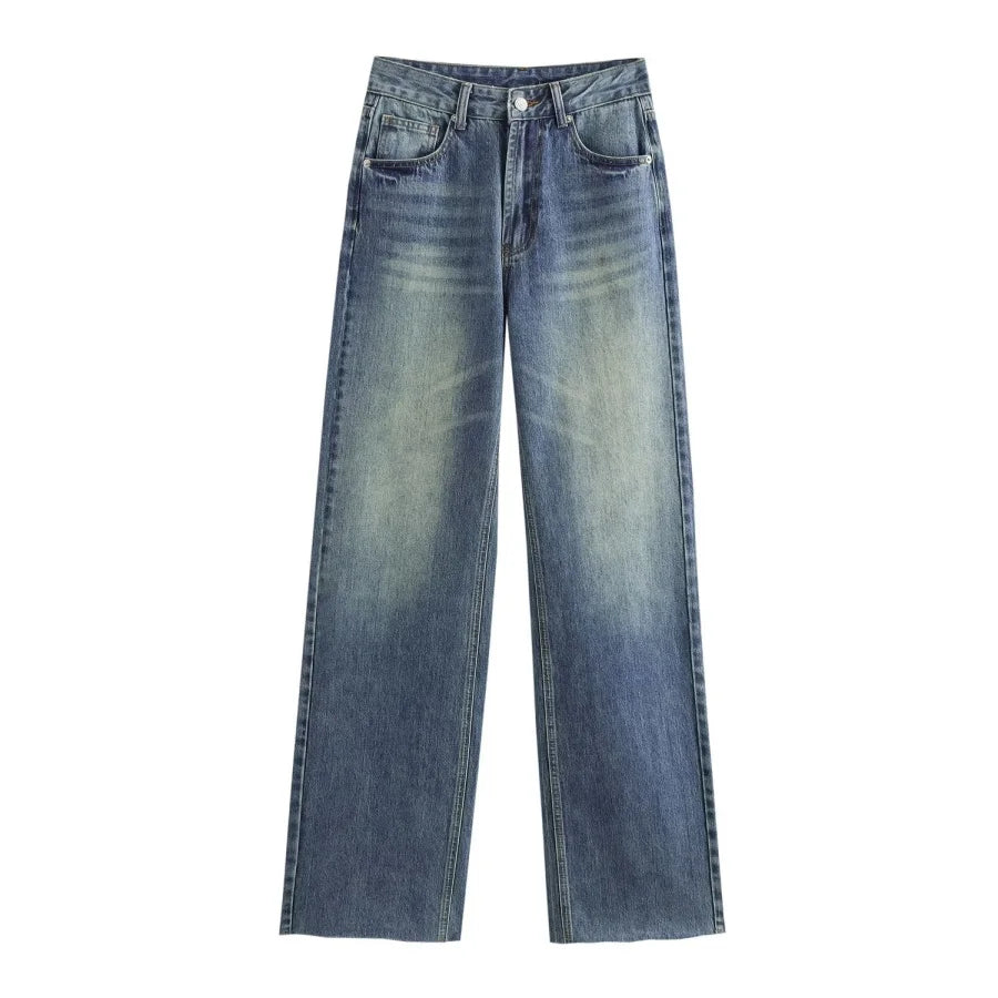 Comfortable High Waist Wide Leg Jeans Women