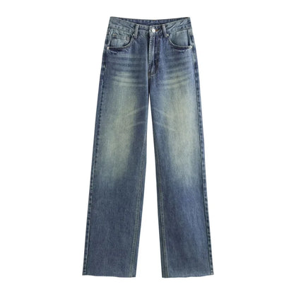 Comfortable High Waist Wide Leg Jeans Women
