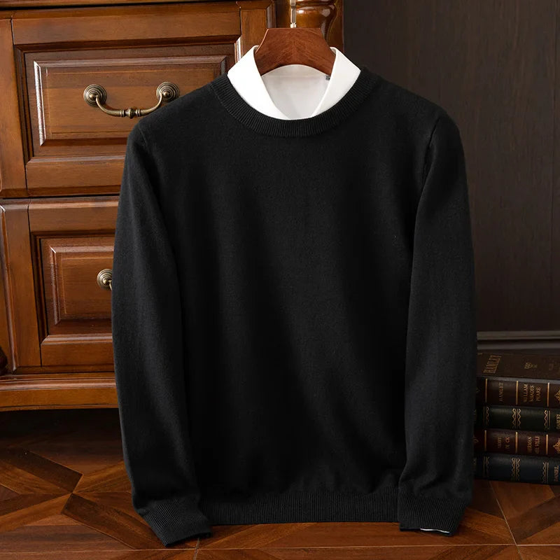 Soft Men's Wool Crew Neck Sweater