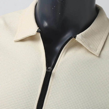 VogeLuxe | Men’s Textured Zip Up Collared Jacket