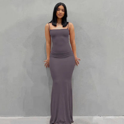 Elegant Halter Neck Evening Maxi Dress