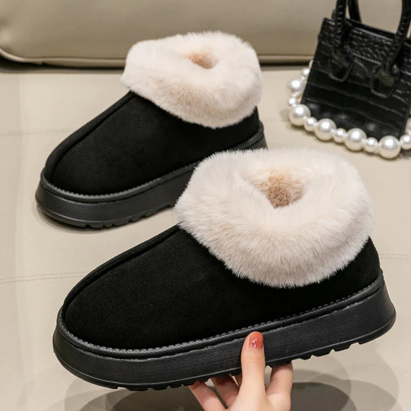Cozy Faux Fur Slipper Boots for Women - Warm Winter Shoes