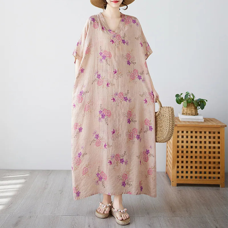 Free-Spirited Global Maxi Sundress - Relaxed Casual Wear