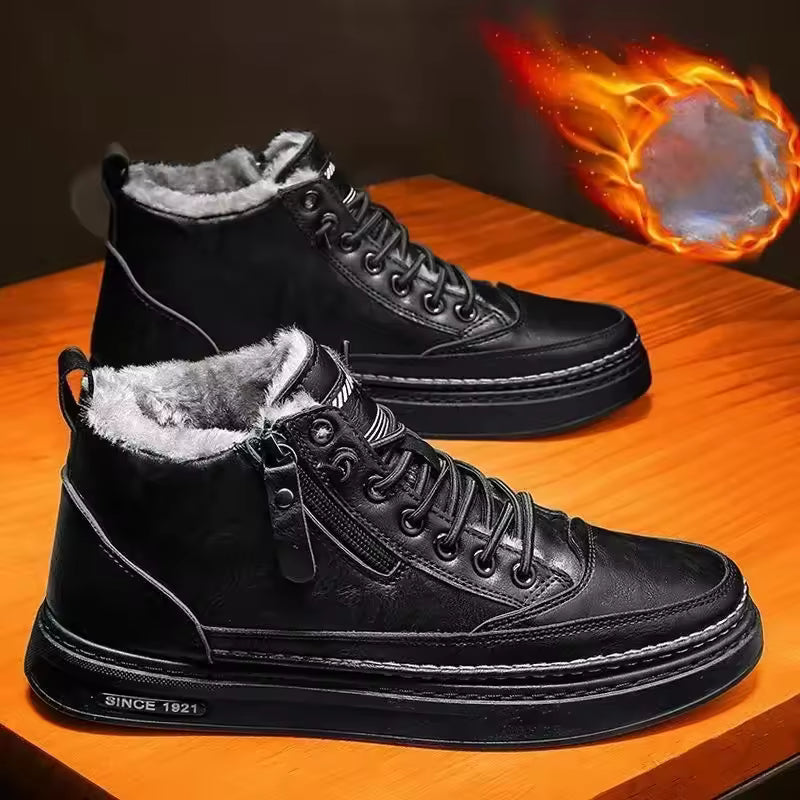 Insulated Leather Mens Winter Snow Boots