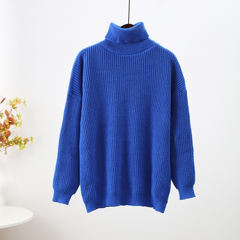Soft Women's Cable Knit Turtleneck Sweater