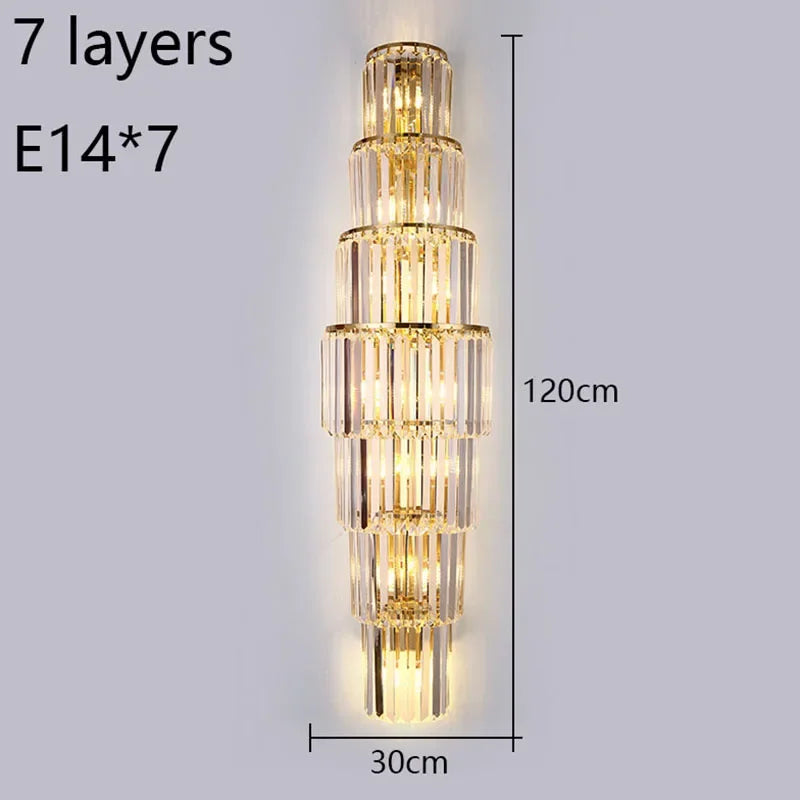 Beautiful Crystal Column Wall Light With Soft Glow