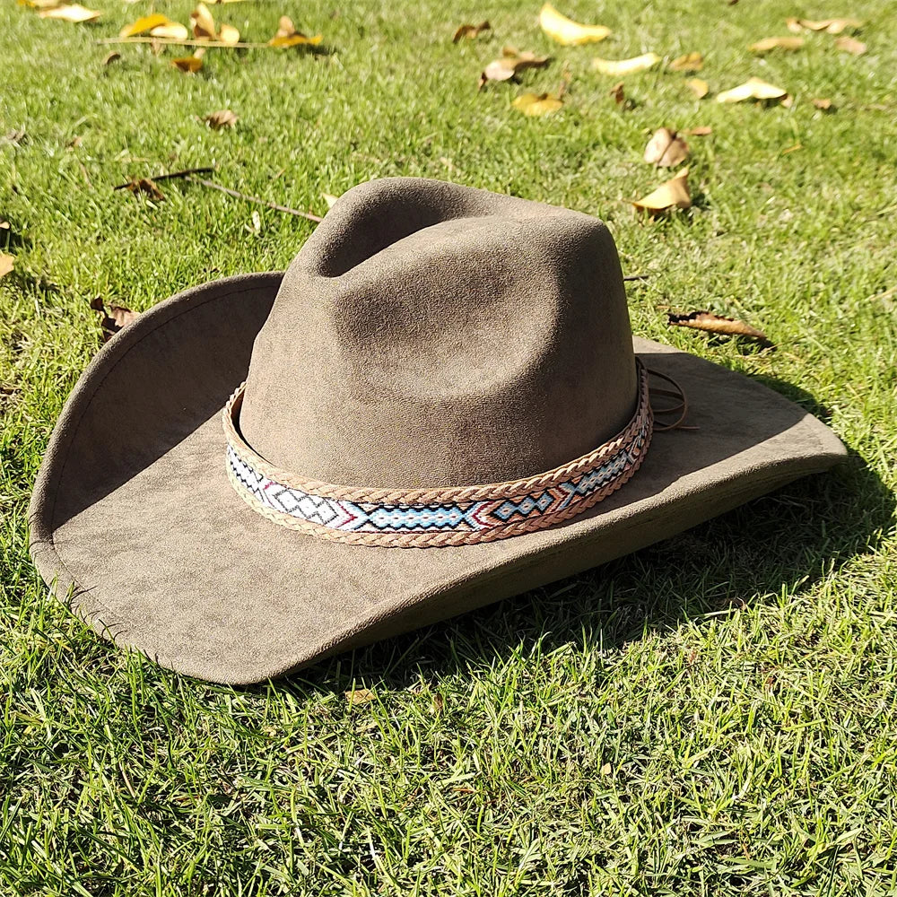 Soft Wide Brim Cowboy Hat Adjustable Size