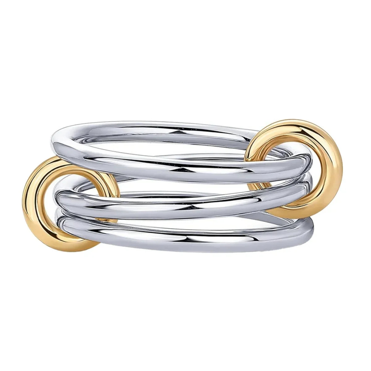 Simple Copper Mixed Metal Ring Set