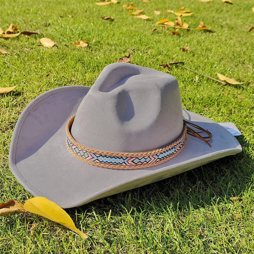 Soft Wide Brim Cowboy Hat Adjustable Size