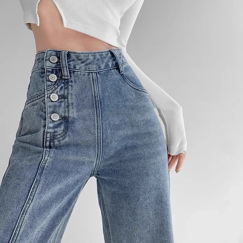 Loose Fit High Waist Women's Comfortable Denim Jeans - VogeLuxe