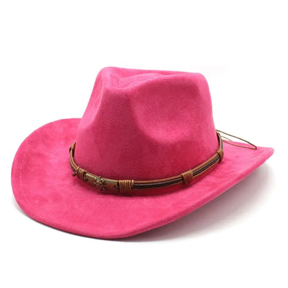 Classic Cowboy Felt Hat with Bull Design
