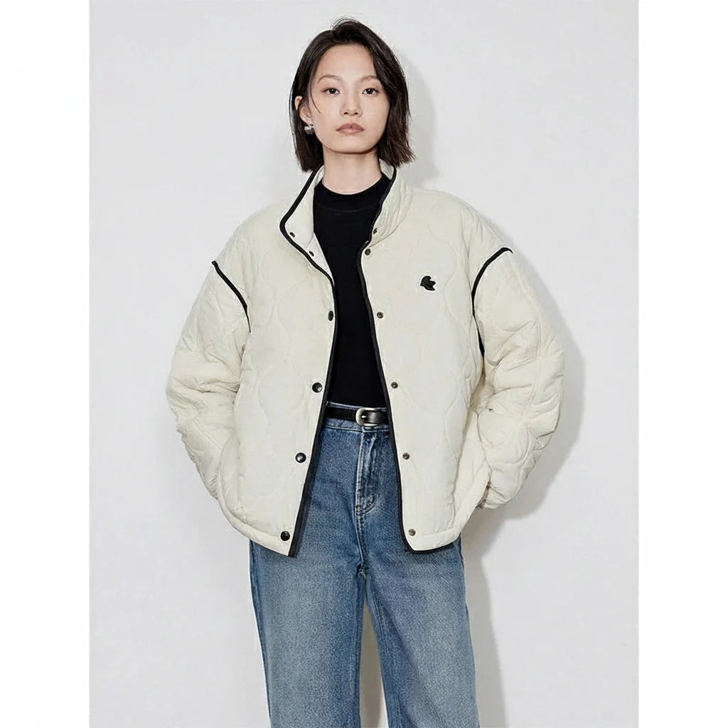 Bold Panelled Warm Winter Parka Coat for Women - VogeLuxe