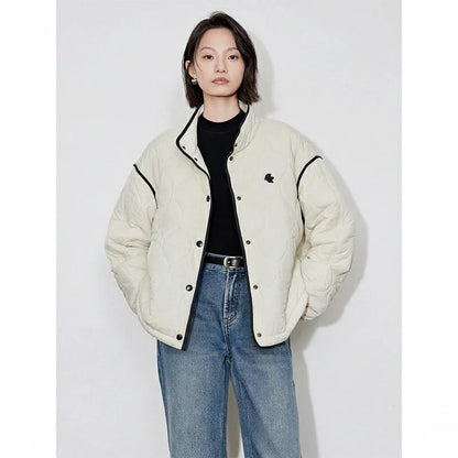 Bold Panelled Warm Winter Parka Coat for Women - VogeLuxe