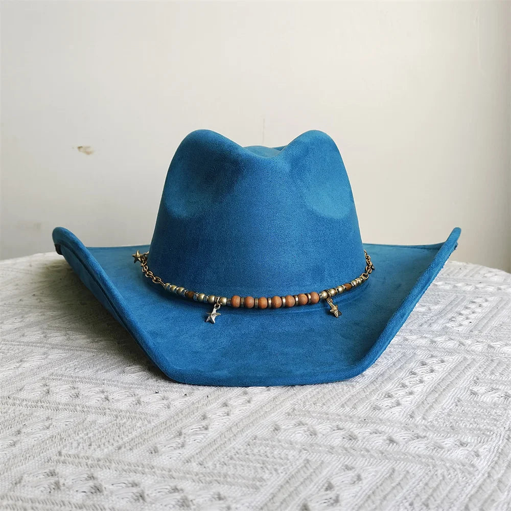 Soft Wide Brim Cowboy Hat Adjustable Size