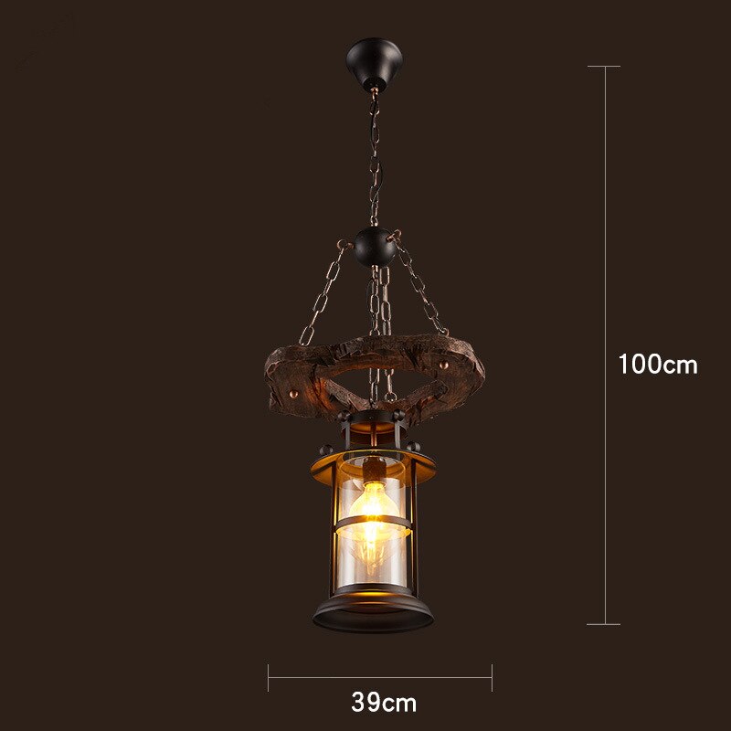 Rustic Wooden LED Pendant Light