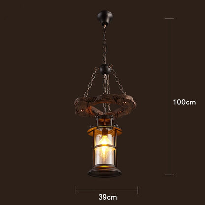 Rustic Wooden LED Pendant Light