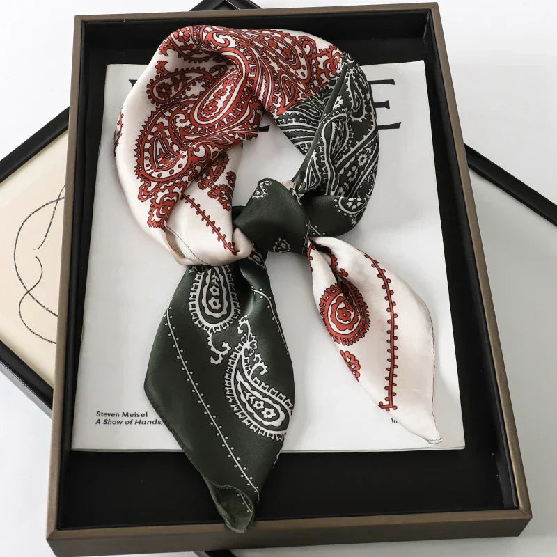 Soft Plaid Scarf for Women Neck Hair Accessory