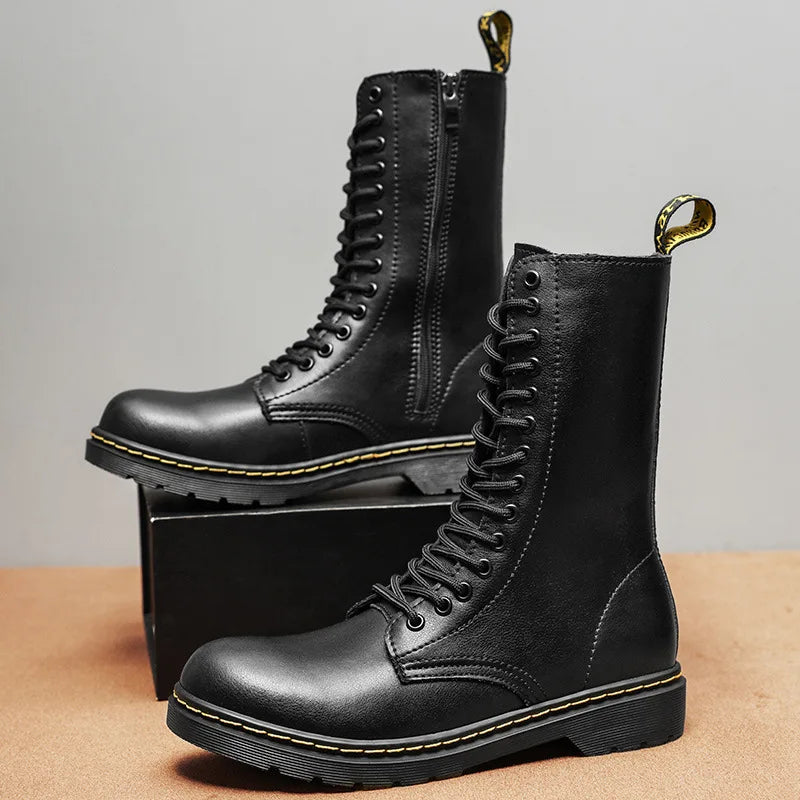 Warm Insulated High Leather Snow Boots UK - VogeLuxe