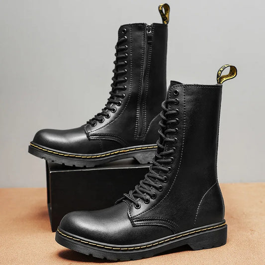 Warm Insulated High Leather Snow Boots UK - VogeLuxe