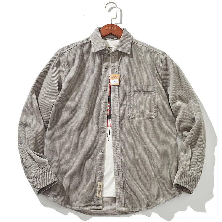 Warm Corduroy Mens Jacket - Fitted Winter Coat