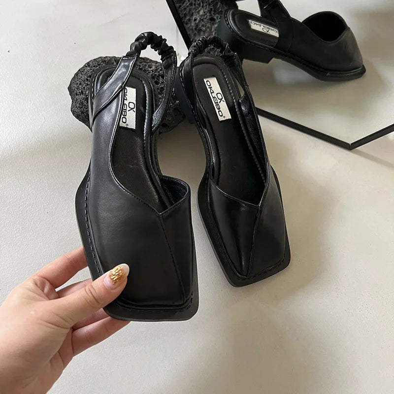 Women's Comfortable Square Toe Slingback Sandals