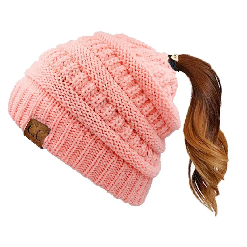 Warm Slouchy Cable Knit Hat