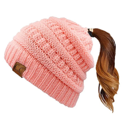 Warm Slouchy Cable Knit Hat