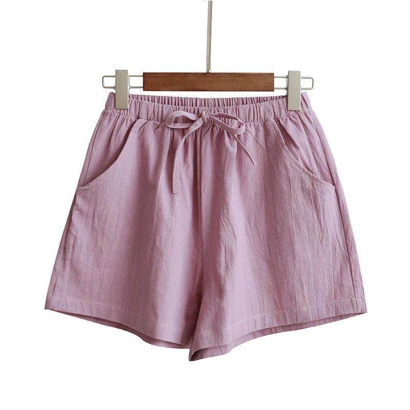 Comfortable Casual High Waist Linen Shorts