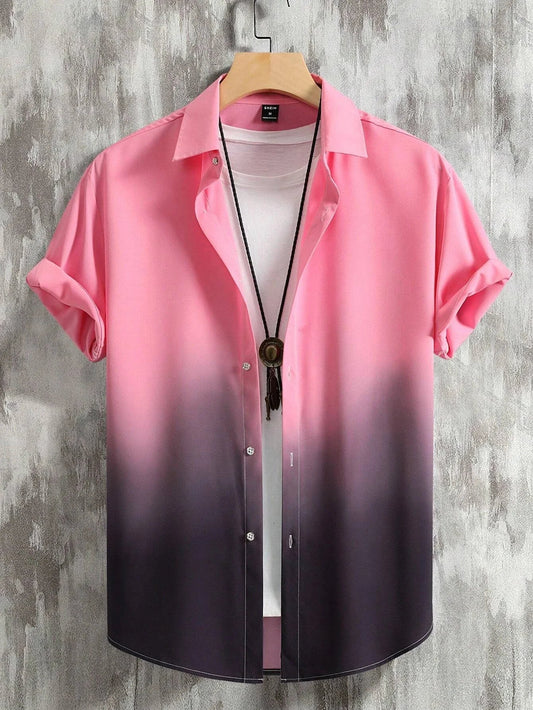 Colorful Graphic Short Sleeve Men's Tee - BritishElegance